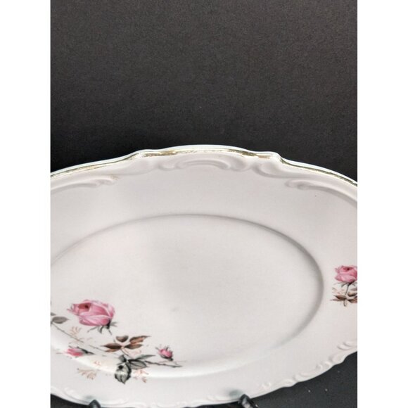 Mitterteich Pink Rose Scalloped Rim 10 1/2 Inch Replacement Dinner Plate - Picture 4 of 6